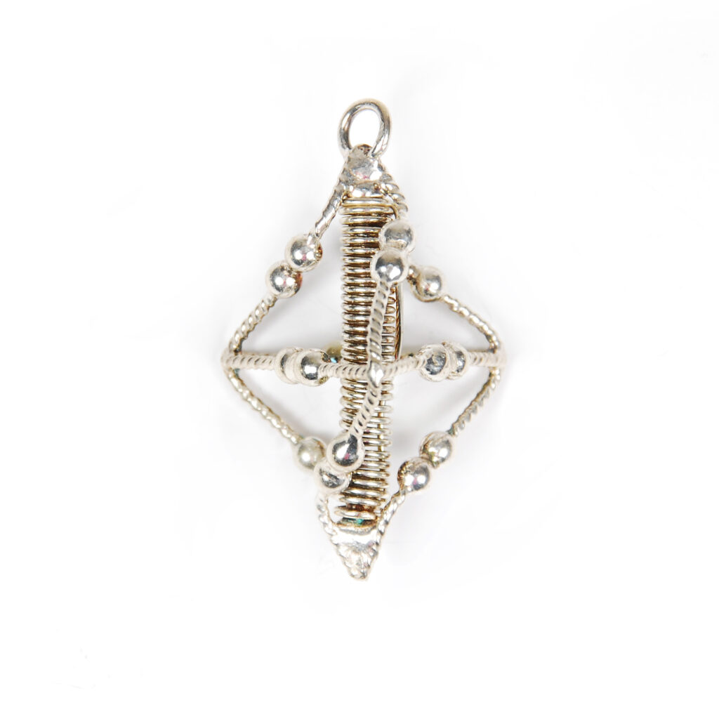 Pyramid Pendant, Silver Plated